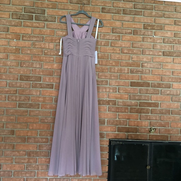 Floor-length A-line chiffon Azazie Kaleigh dress size 6 dusk - Picture 8 of 8